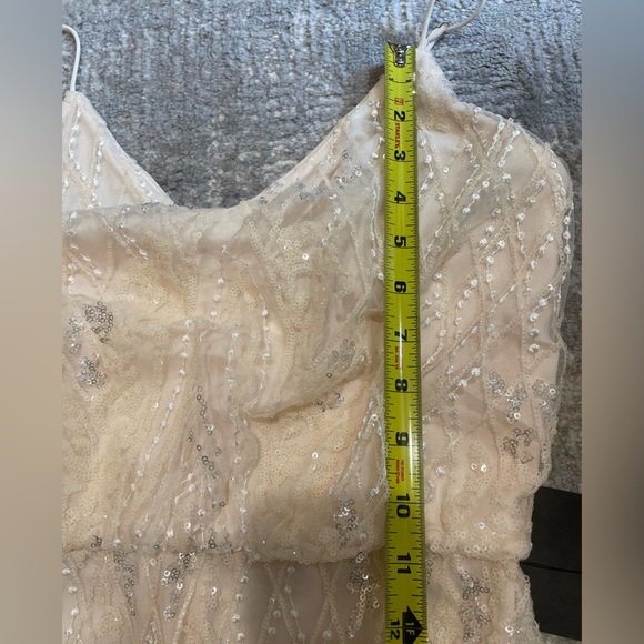 NWT Soieblu Stunning Champaign Blush Sequin Maxi Dress Sz Small Formal Occasion - Picture 14 of 16